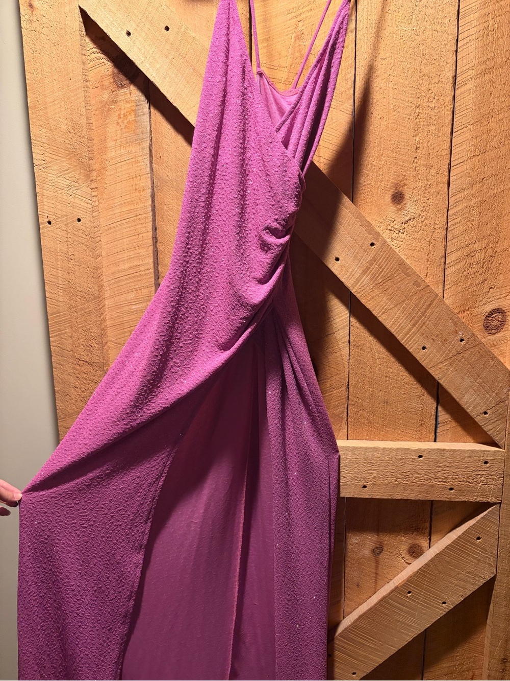 Mauve Pink Sleeveless Prom Maxi Dress with Spaghetti Straps